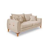 Sofá 3 Lugares Lisboa Bouclé Bege 200 cm