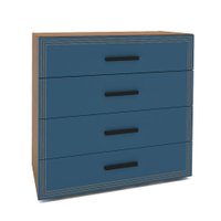 Cômoda Valência 4 Gavetas Azul e Freijó