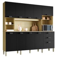 Cozinha Compacta 10P 2G 222 cm Intense Freijo Nero KTP