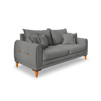 Sofá 3 Lugares Lisboa Veludo Cinza Chumbo 180 cm