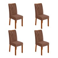 Conjunto com 4 Cadeiras Apogeu Revestimento Sintético Avelã e Frassino