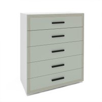 Cômoda Valência 5 Gavetas Verde e Branca