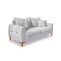Sofá 2 Lugares Lisboa Veludo Prata 160 cm