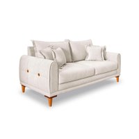 Sofá 2 Lugares Lisboa Bouclé Off White 160 cm