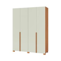 Guarda-Roupa Casal Afrodite 100% MDF 4 Portas 2 Gavetas Off White e Freijó