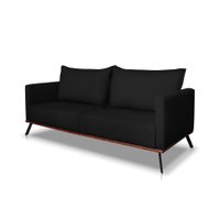 Sofá 2 Lugares Zeus Veludo Preto 160 cm