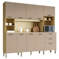 Cozinha Compacta 10P 2G 222 cm Intense Freijo Vanilla KTP