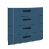 Cômoda Lisboa 4 Gavetas Azul e Branca