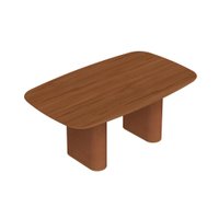 Mesa de Jantar Retangular com Tampo de MDF Off White Lintz Caramelo e Canela 219 cm
