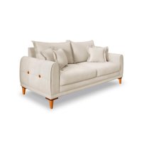 Sofá 2 Lugares Lisboa Veludo Bege 160 cm
