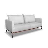Sofá 3 Lugares Zeus Veludo Prata 220 cm