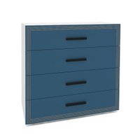 Cômoda Valência 4 Gavetas Azul e Branca