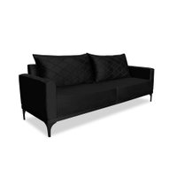 Sofá 2 Lugares Eros Veludo Preto 160 cm