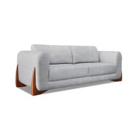 Sofá 3 Lugares Yves Bouclé Cinza 230 cm