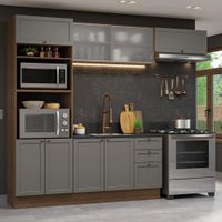 Armário de Cozinha Completa 270 cm Rustic/Cinza Vik Madesa 03