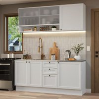 Armário de Cozinha Compacta 180 cm Branco Vik Madesa 03