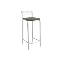 Banqueta de Cozinha Gênova 1B705CR Aço 1 Un Cromado/Linho Escuro - Kappesberg