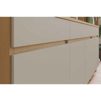 Cozinha Compacta Realeza c/ 6 Portas e 3 Gavetas 220cm Carvalho/Titânio - Nesher