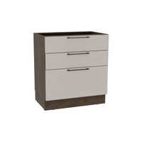 Balcão de Cozinha Amsterdam PH 3133 c/ 3 Gavetas e Divisor de Talheres s/ Tampo 80cm Avela/Off White - Herval