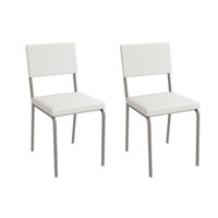 Kit 2 Cadeiras Sala Jantar Zaria 2C128NK Aço 2 Un Niquel/ano Branco - Kappesberg