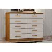 Cômoda de Quarto Milão/Deca c/ 10 Gavetas Cumaru/Fendi 25 - Novo Horizonte