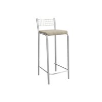 Banqueta de Cozinha Gênova 1B705CR Aço 1 Un Cromado/Linho Bege Fendi - Kappesberg