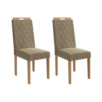 Cadeira Sala de Jantar Camélia 2CAD153 Madeirado Kit 2 Un Carvalho/Boucle Bege Fendi - Kappesberg
