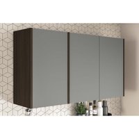 Armário Aéreo Cozinha Modulado Campanele c/ 3 Portas 120cm Castanho/Cinza - Politorno