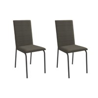 Kit 2 Cadeiras Sala Jantar Amsterdã 2C091 Aço 2 Un Preto/Suede Escuro - Kappesberg
