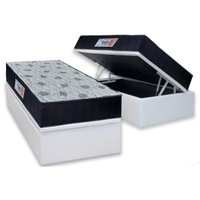 Cama Box Baú Solteiro: Colchão Anatômico Orthoflex Foggia Sogni Unic Face + Base CRC Courano White (88x188)