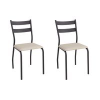 Cadeira Sala de Jantar Bali 2C141PRF Aço Kit 2 Un Preto/ano Bege - Kappesberg