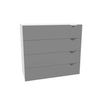 Cômoda de Quarto Porto c/ 4 Gavetas Branco/Cinza - Politorno