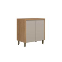 Gabinete de Cozinha Modulado c/ Tampo Allure c/ 2 Portas 80cm Jequitiba/Gris Fosco - Linea Brasil