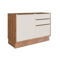 Gabinete p/ Pia Cozinha Balcão Versalis PH 3038 c/ 1 Porta e 3 Gavetas s/ Tampo 120cm Freijo/Argila - Herval