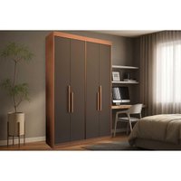 Guarda Roupa Solteiro 4 Portas e 2 Gavetas PH 1805 Carvalho/Fendi - Herval