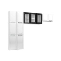 Cozinha Compacta Topazio c/ 11 Portas ( 3 c/ Vidro ) Preto - Telasul