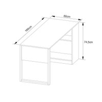 Mesa Computador ME4182 160cm Amêndoa/Preto - Tecno Mobili