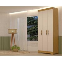 Guarda Roupa 3 Portas e 2 Gavetas Lana Nature/Off White - ACP