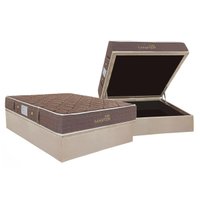 Cama Box Baú Casal: Colchão Molas MasterPocket Ensacadas Herval Bonnel Suite Master + Base CRC Suede Clean (138x188)