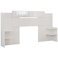 Cabeceira Cama Box Madeirado Solteiro/Casal/Queen Mila c/ Espelho Off White - Panan