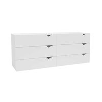 Cômoda Solteiro Porto c/ 6 Gavetas Branco - Politorno