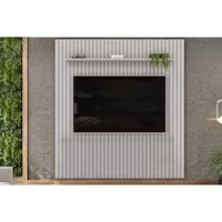 Painel Home p/ TV até 85 Pol Pratic Ripado c/ 1 Prateleira 275x240cm Bali - DJ Móveis