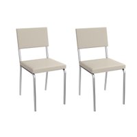 Cadeira de Cozinha Zaria 2C128CR Aço Kit 2 Un Cromado/ano Bege - Kappesberg