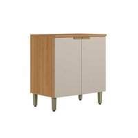 Gabinete de Cozinha Modulado c/ Tampo Selene c/ 2 Portas 80cm Jequitiba/Off White Fosco - Linea Brasil