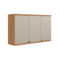 Armário Aéreo Cozinha Modulado Selene c/ 3 Portas 120cm Jequitiba/Off White Fosco - Linea Brasil