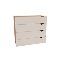 Cômoda de Quarto Porto c/ 4 Gavetas Freijo/Creme - Politorno