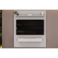 Rack Bancada c/ Painel p/ TV até 65 Pol Pratic Ripado 2 Gavetas 183x240cm Bali - DJ Móveis