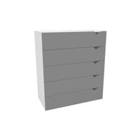 Cômoda de Quarto Porto c/ 5 Gavetas Branco/Cinza - Politorno