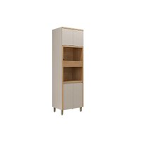 Paneleiro de Cozinha Allure c/ 5 Portas e 2 Nichos p/ Fornos 70cm Jequitiba/Gris Fosco - Linea Brasil