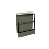 Gabinete de Cozinha Modulado Balcão c/ Tampo Évora PH 3070 c/ 2 Prateleiras 78.5cm Verde/Cinza Argila - Herval